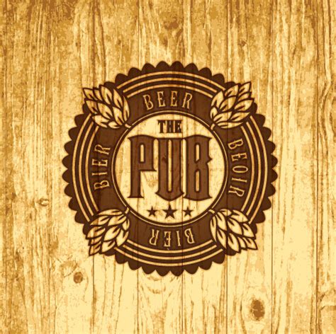 vintage wooden beer labels vector  vector  encapsulated