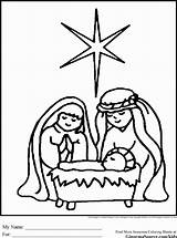 Pages Nativity Coloring Simple Getcolorings sketch template