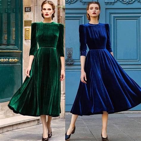 elegant retro swing velvet style dress velvet dresses outfit casual dresses fashion dresses