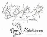 Coloring Stamp Digital Christmas Digi Christmoose Merry Cards Maiden Crone Mother sketch template