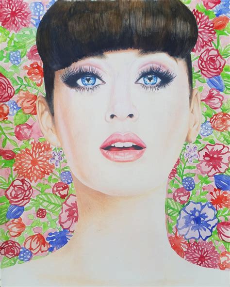Katy Perry 8x10 Print Colored Pencil Drawing Celebrity Art Etsy