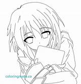 Coloring Anime Girl Pages Cute People Sad Cat School Print Crying Printable Cartoon Hipster Drawing Getcolorings Color Getdrawings Word Colorin sketch template