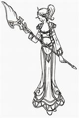 Warcraft Elf sketch template