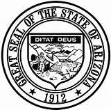 Az State Seal Arizona Coloring Phoenix Downtown Motto Deus Democracy Constitution Direct Development Hsitory Statehood sketch template
