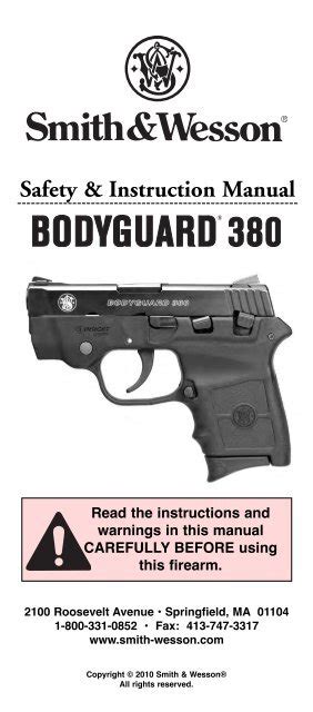 sw bodyguard  pistol manual smith wesson