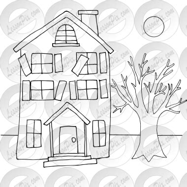 haunted house outline  classroom therapy  great haunted house