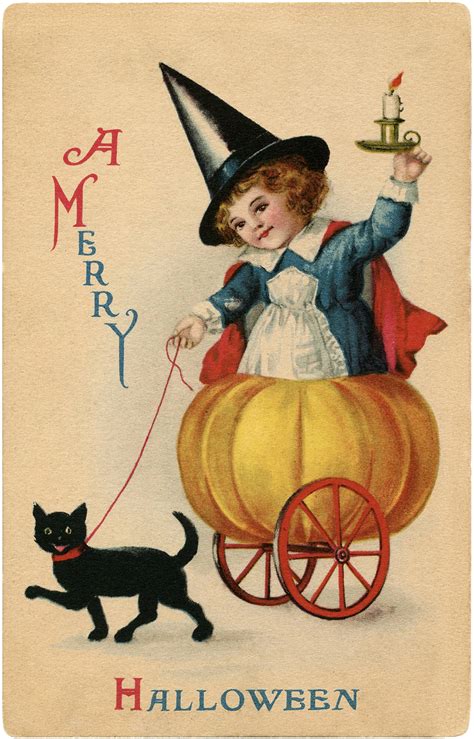 vintage sweet halloween witch image darling  graphics fairy