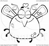 Chubby Infatuated Mosquito Clipart Cartoon Outlined Coloring Vector Cory Thoman Royalty sketch template