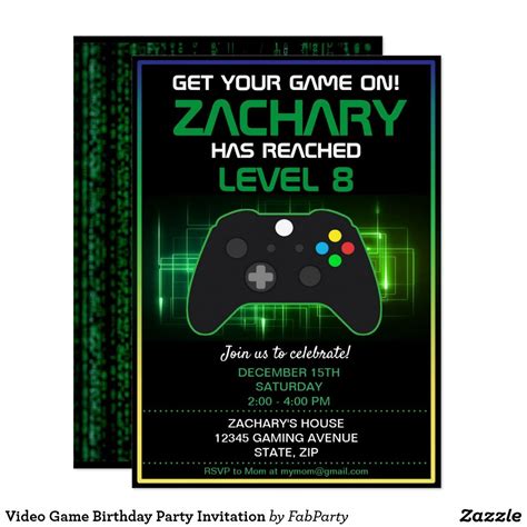 video game birthday party invitation xbox birthday party video games
