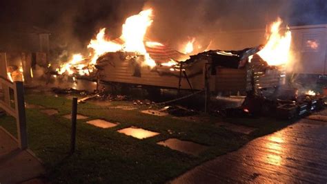 hayling island caravan fire leaves one in hospital bbc news