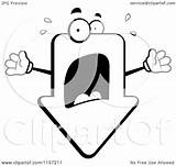 Panicked Freaking Arrow Clipart Cartoon Outlined Coloring Vector Cory Thoman Royalty sketch template