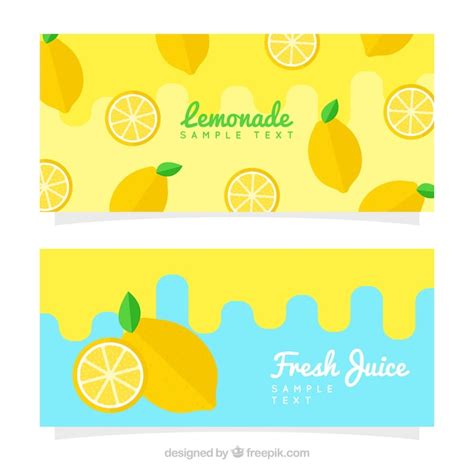 lemonade banners  flat design vector