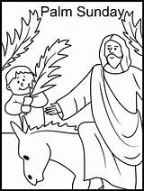 Coloring Pages Palm Sunday Printable Jesus Children Sheets Colouring School Colour Hosanna Childrens Palms Church sketch template