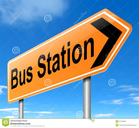 bus station sign royalty  stock image image