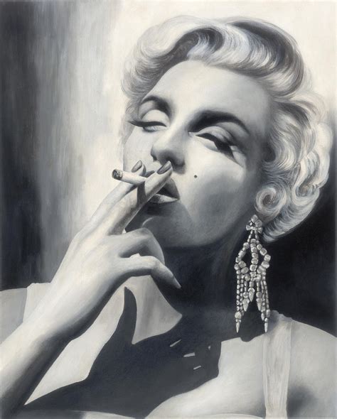 Marilyn Monroe Smoking Painting By Glenda Stevens