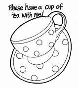 Tea Coloring Cup Pages Party Teapot Colouring Elvis Presley Drawing Cups Sheets Coffee Boston Kids Printable Color Teacup Iced Print sketch template
