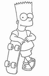Coloring Pages Bart Simpson Skateboarding Simpsons Cartoon Maze sketch template
