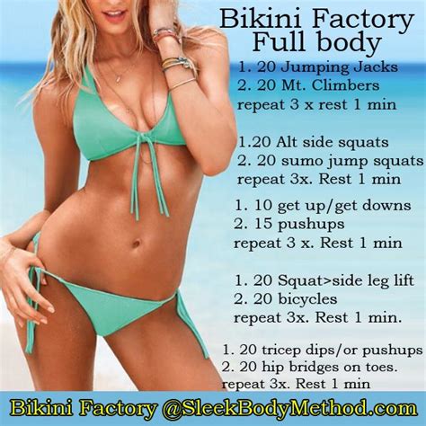 bikini factory full body workout pin now bikini workout workout