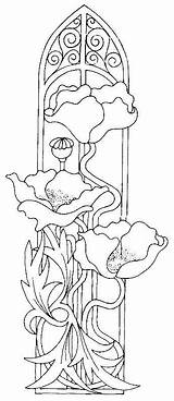 Jugendstil Pergamano Nouveau Colorat Flowers Verob Motifs Centerblog Flori P08 Maci Stained Malvorlagen Coquelicots Schablonen Kleurplaten Desene Blumen Planse Mamie sketch template