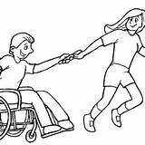 Integracion Wheelchair Disability Kids sketch template