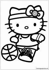 Hello Kitty Pages Playing Sports Coloring Color Cartoons Print sketch template