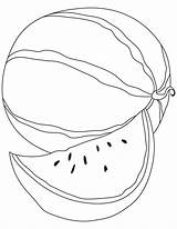 Watermelon Coloring Pages Colouring Cut Delicious sketch template