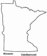 Minnesota Coloring Pages State Map Flag Outline Shape Crafts States Capitals Choose Board sketch template