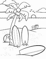 Plage Coloriage Dessin Paysage Playa Imprimer Colorier Coloriages Accessoire Vacances Ete Maternelle Seau sketch template