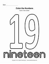 Number 19 Coloring Worksheets Preschool Worksheeto Via Printable sketch template