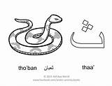Thaa Letter Snake Arabic Alphabet Fourth Kids ثعبان Coloring Letters Color Choose Board Ban English sketch template