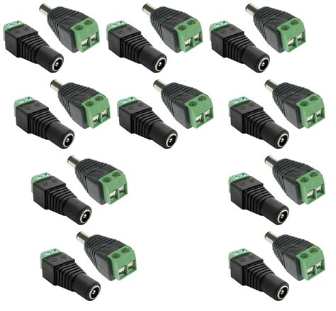 10 Pairs Male And Female 2 1x5 5mm 12v Dc Power Jack Plug