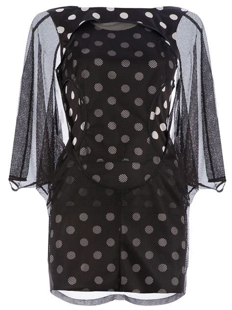 junya watanabe netted polka dot dress in black lyst