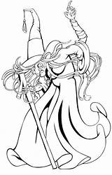 Coloring Pages Witches Old Print sketch template