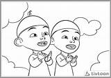 Upin Mewarnai Ipin Gbr sketch template