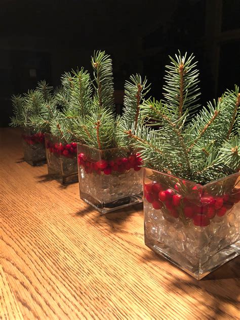 easy christmas centerpiece fresh cranberries and pine