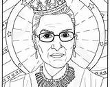 Coloring Pages Obama Michelle Women Feminist Lady First Printable Portraits Drawing Supreme Court Colouring Adults Pdf Color Book Rbg Ruth sketch template