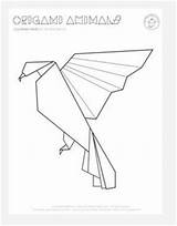 Origami Bird Coloring Animal Pages Animals Birds sketch template