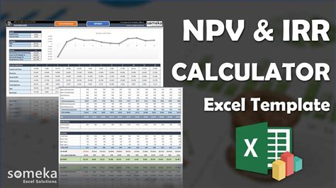 npv irr calculator excel template calculate npv irr  excel youtube