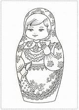 Matrioshka Matryoshka Dolls Bonecas Printable Ausmalbilder Russas Colouring Kokeshi sketch template