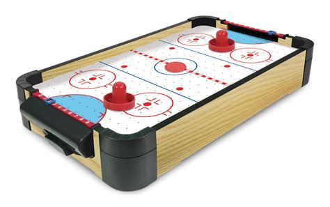 Snap N Play 2 Player Table Top Hover Air Hockey Game Wood Finish