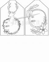 Christmas Coloring Tags Gift Printables sketch template