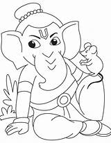 Ganesha Drawing Ganesh Coloring Lord Simple Kids Easy God Pages Sketch Pencil Drawings Ganpati Realistic Printable Gods Hindu Color Mouse sketch template