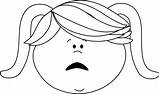 Clipart Face Angry Scared Girl Little Clip Scary Boy Emotions Annoyed Mad Girls Cliparts Outline Afraid Happy Kids Graphics Eyebrows sketch template