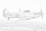Coloring War Pages Ii Fighter Planes Filminspector British Hawker Hurricane sketch template