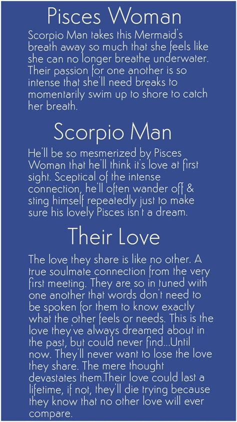 pisces woman scorpio man in love compatibility pisces