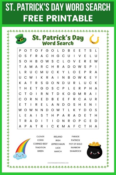 st patrick word search puzzles printable word search printable