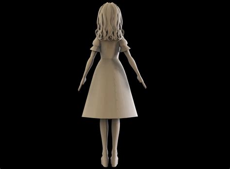 3d model anime girl low poly character 17 vr ar low poly rigged