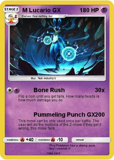 Pokémon M Lucario Gx Bone Rush My Pokemon Card