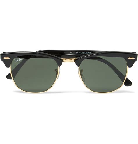 lyst ray ban clubmaster square frame acetate and gold tone sunglasses