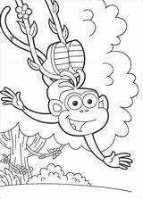Monkey Swinging Coloring Getdrawings Drawing sketch template